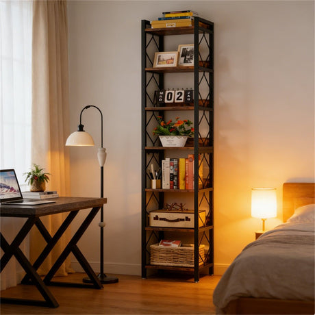 Space-Saving 7-Tier Corner Shelf with Diamond Pattern