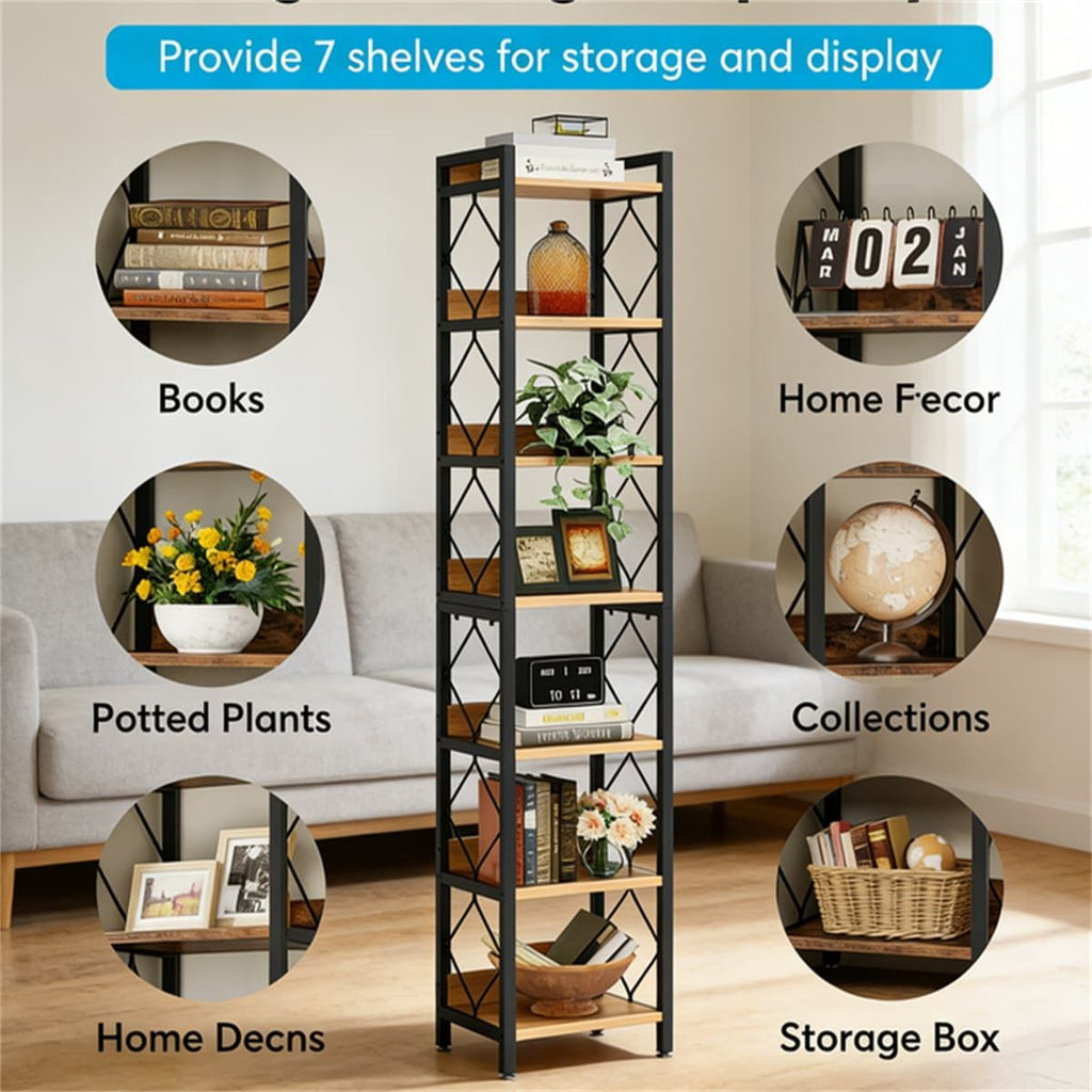 Space-Saving 7-Tier Corner Shelf with Diamond Pattern