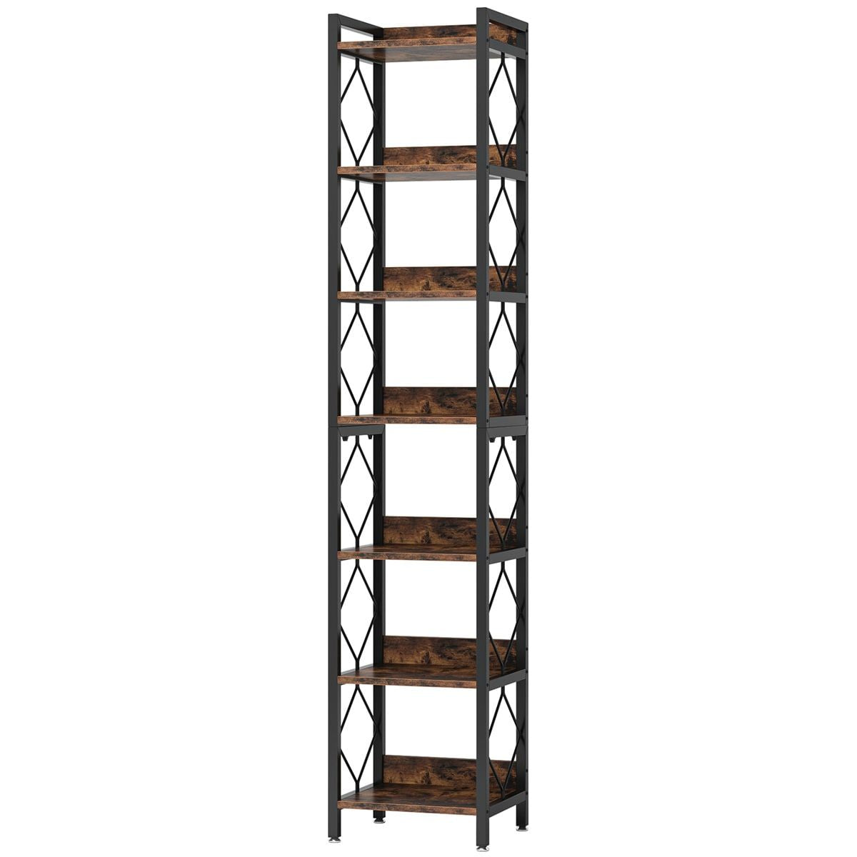 Space-Saving 7-Tier Corner Shelf with Diamond Pattern