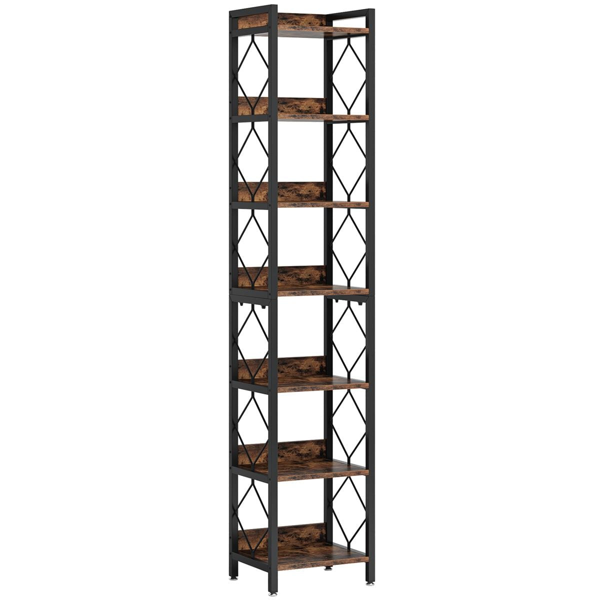Space-Saving 7-Tier Corner Shelf with Diamond Pattern