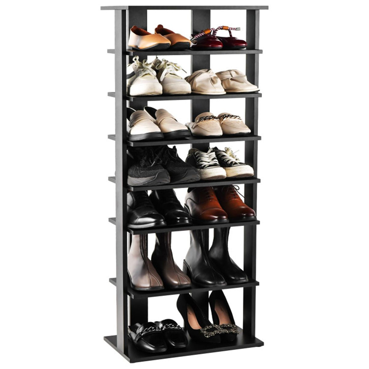 7-Tier Double-Row Shoe Rack with Adjustable Shelves for Entryway