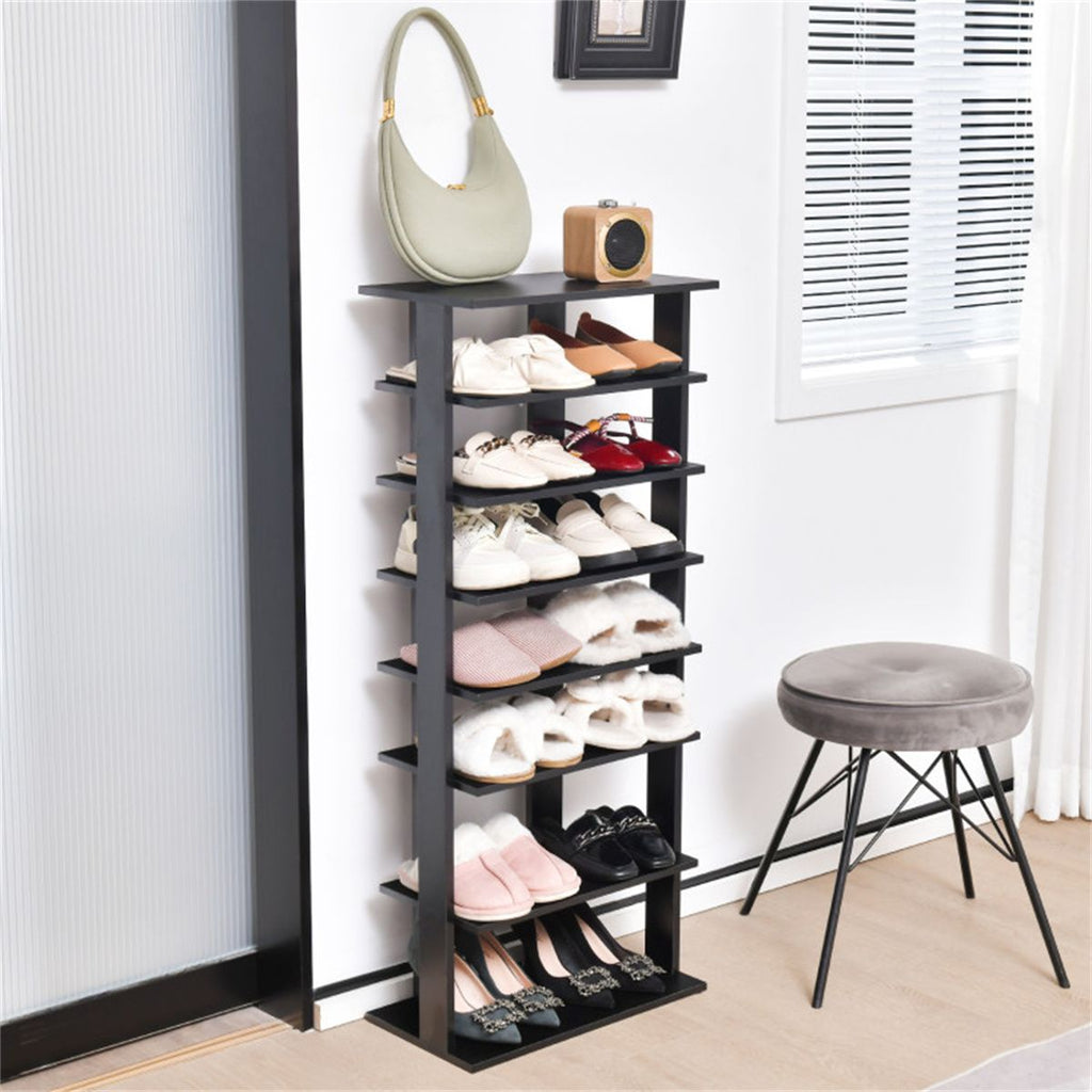 7-Tier Double-Row Shoe Rack with Adjustable Shelves for Entryway
