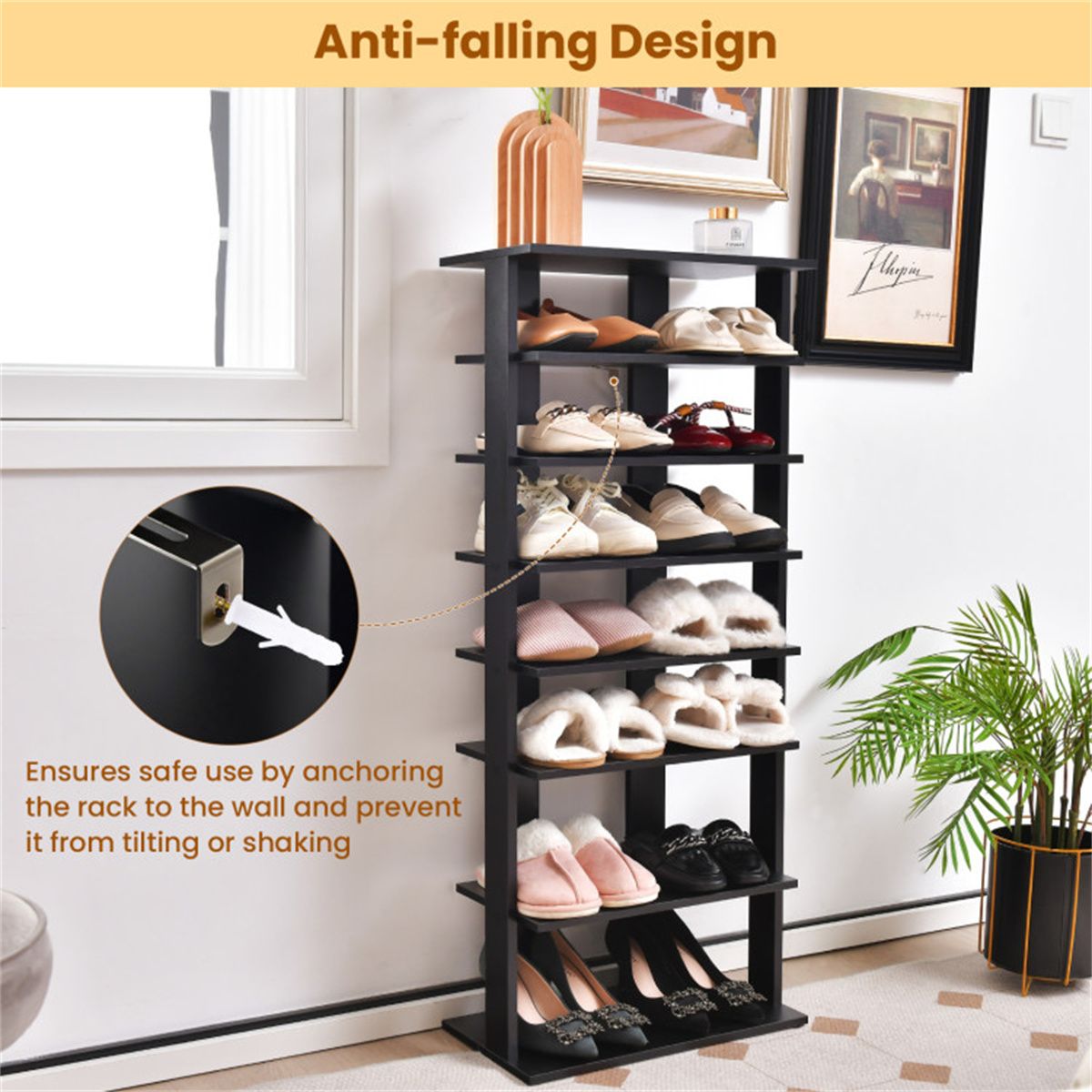 7-Tier Double-Row Shoe Rack with Adjustable Shelves for Entryway