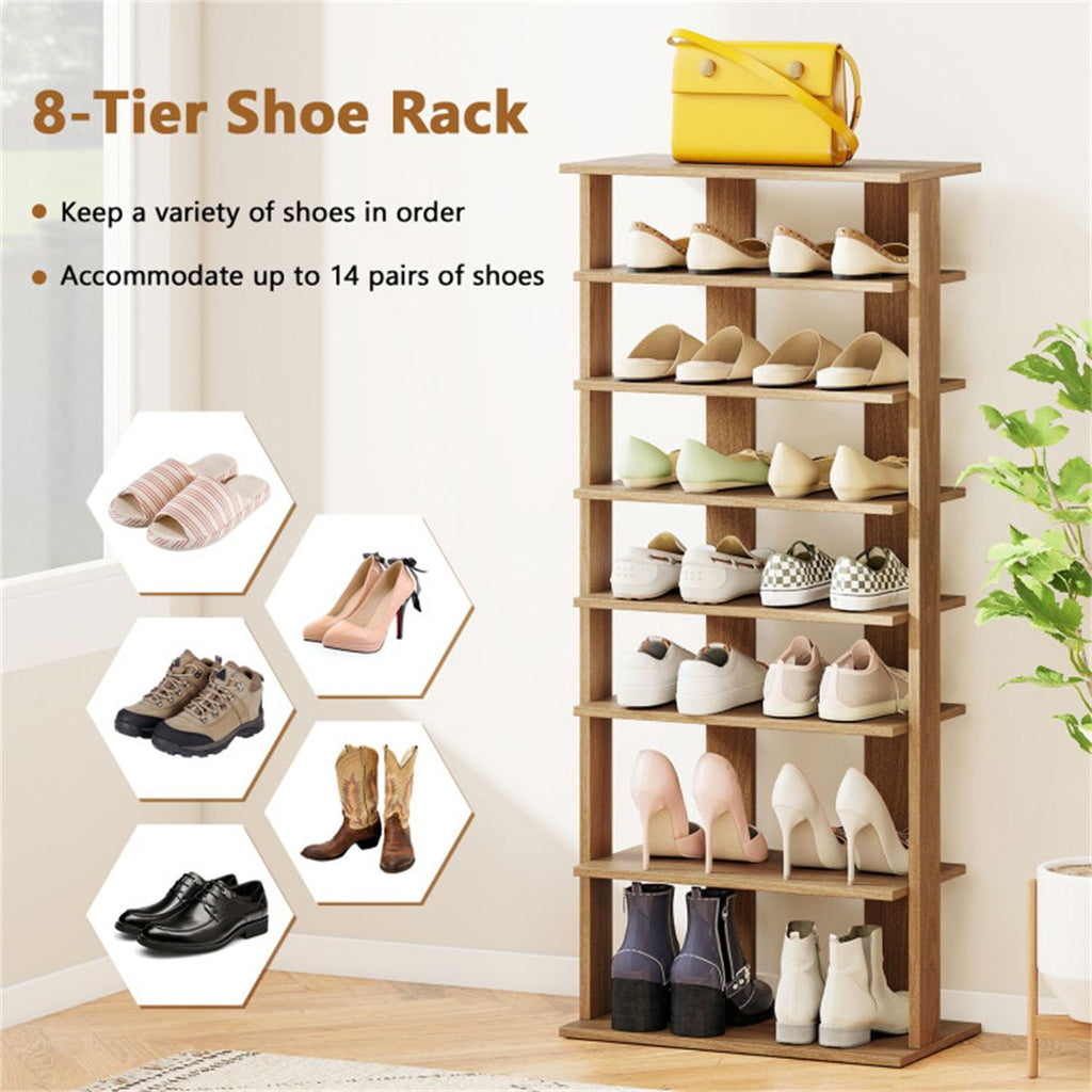 7-Tier Double-Row Shoe Rack with Adjustable Shelves - Keep Your Entryway Organized