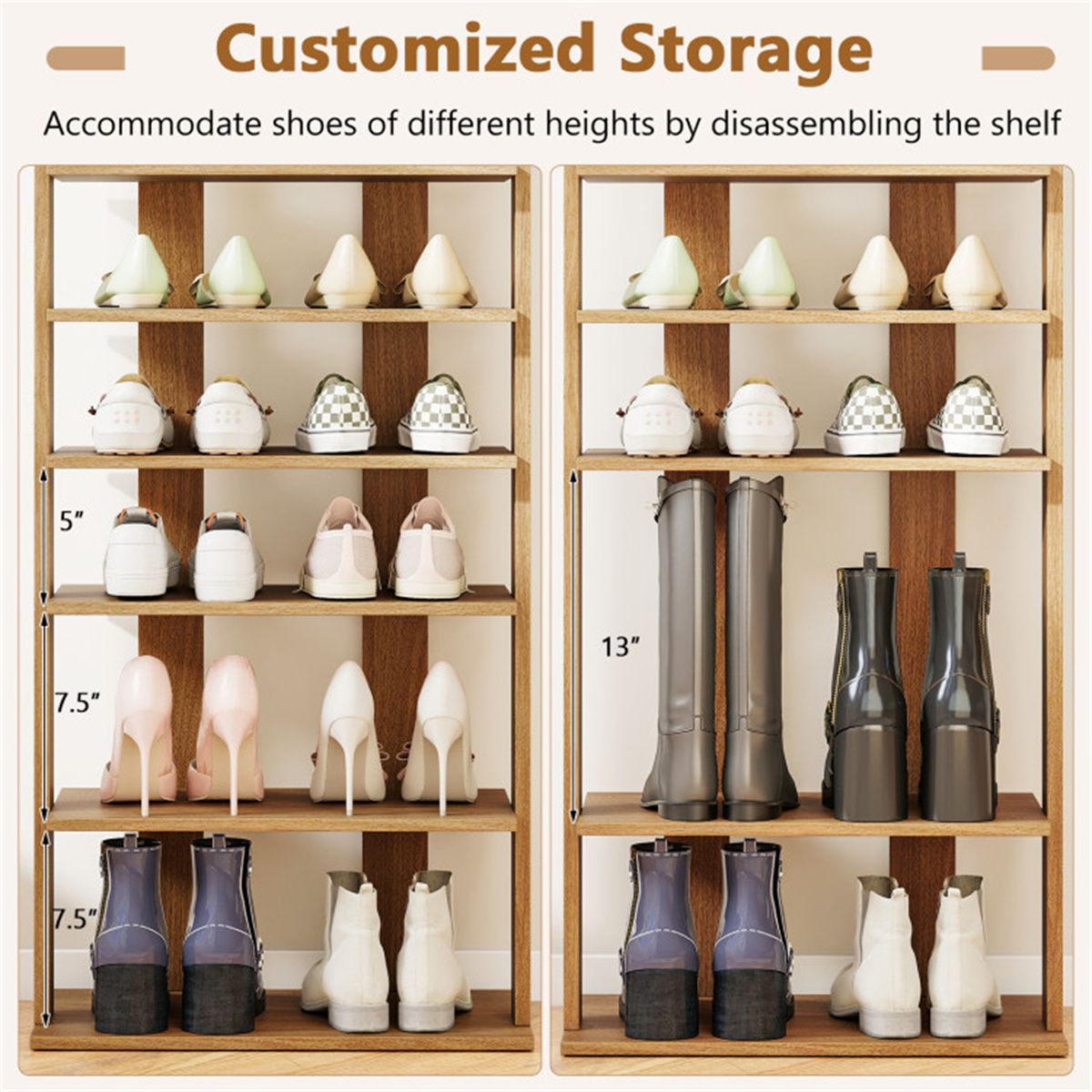 7-Tier Double-Row Shoe Rack with Adjustable Shelves - Keep Your Entryway Organized