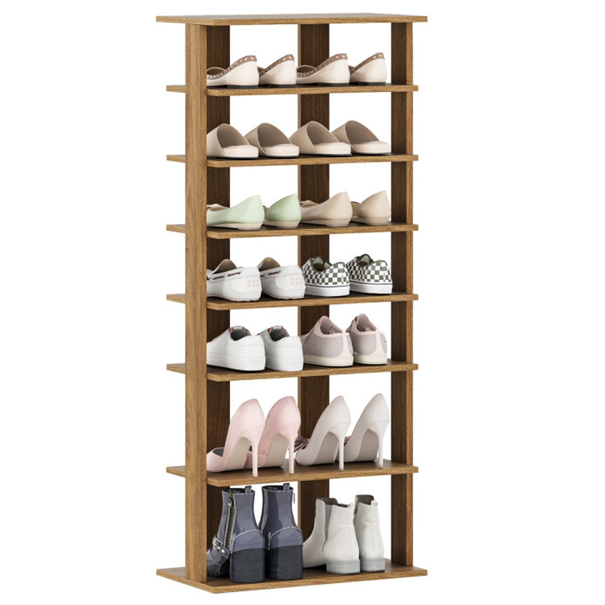 7-Tier Double-Row Shoe Rack with Adjustable Shelves - Keep Your Entryway Organized