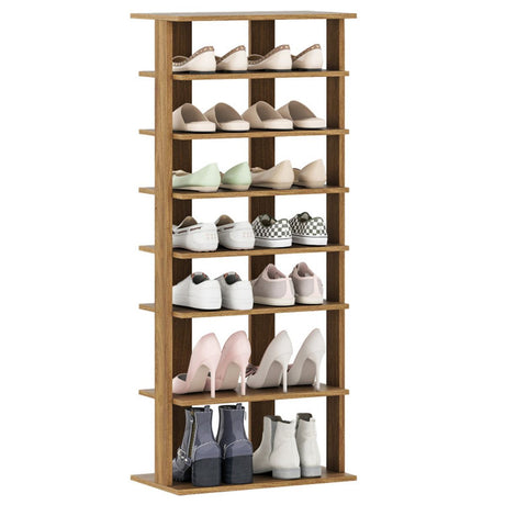 7-Tier Double-Row Shoe Rack with Adjustable Shelves - Keep Your Entryway Organized