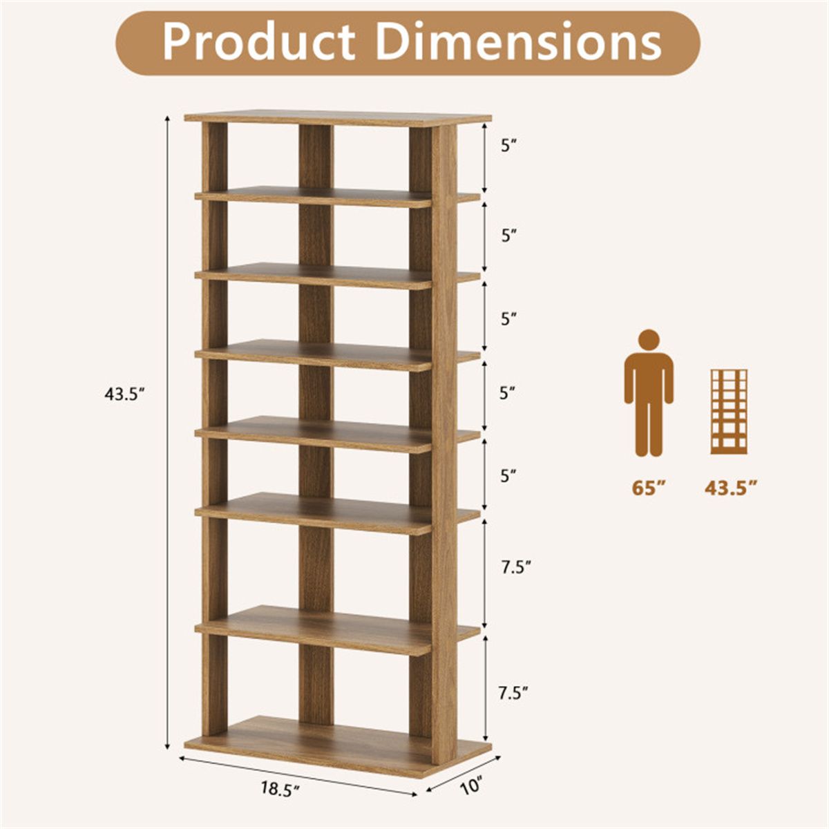 7-Tier Double-Row Shoe Rack with Adjustable Shelves - Keep Your Entryway Organized
