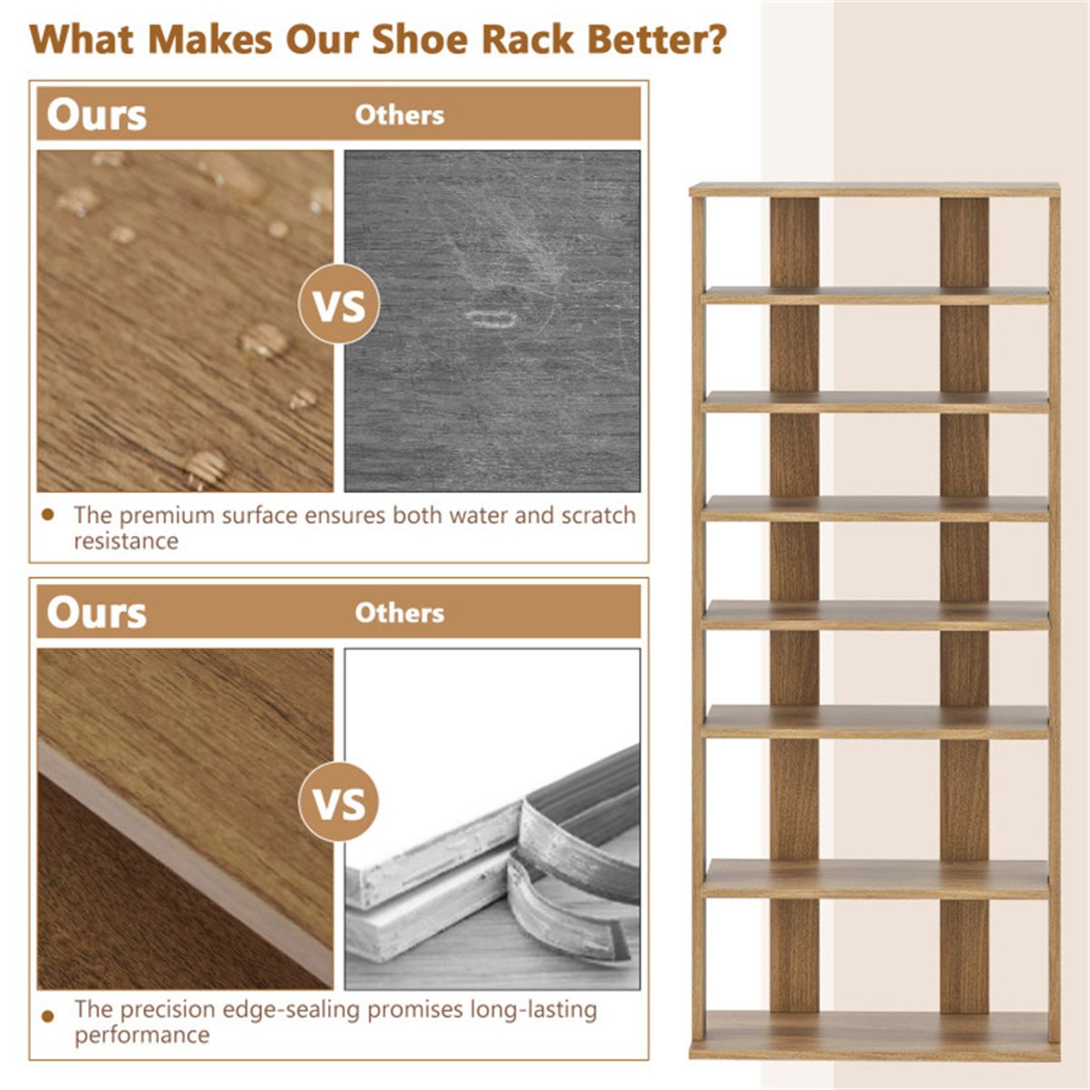 7-Tier Double-Row Shoe Rack with Adjustable Shelves - Keep Your Entryway Organized