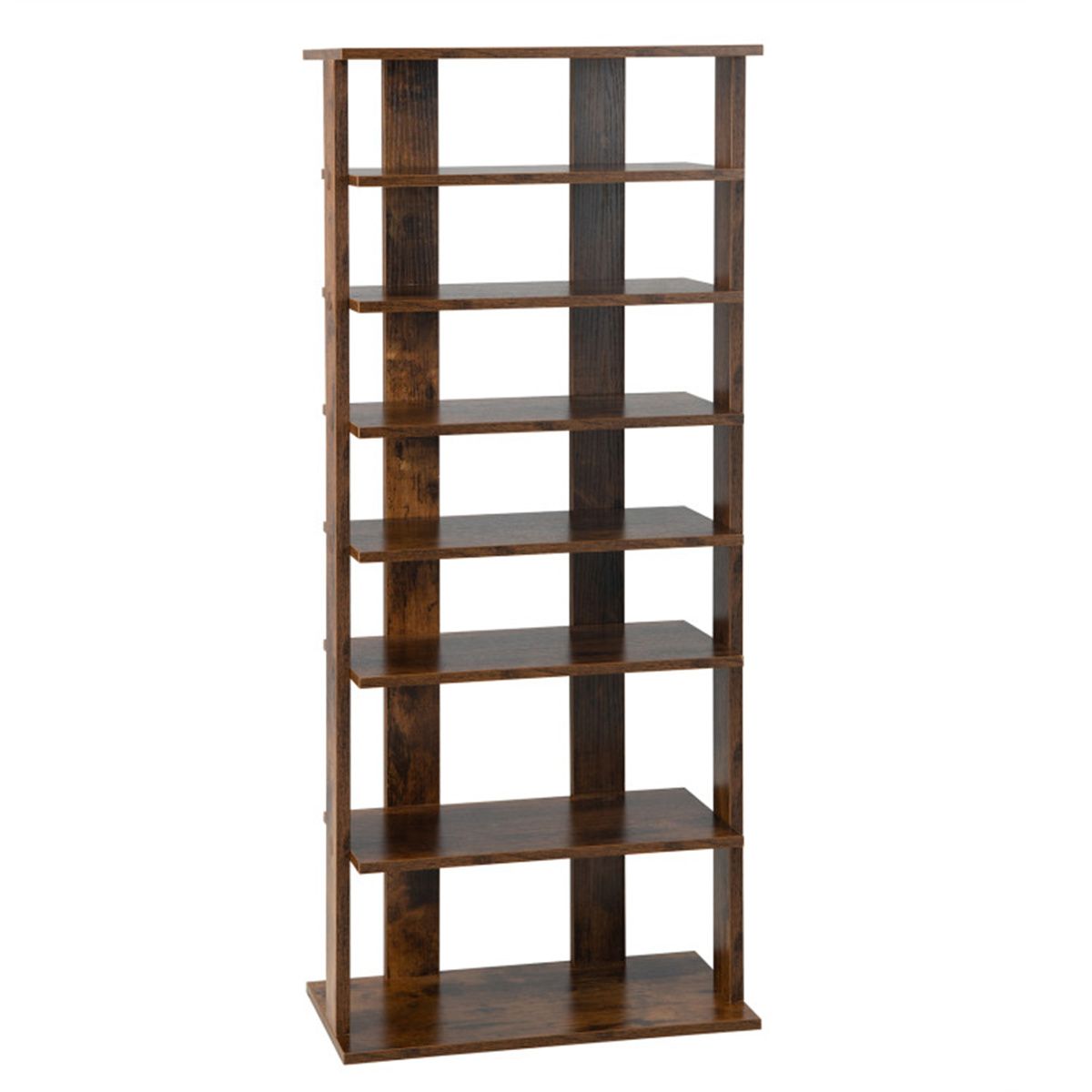 7-Tier Double-Row Shoe Rack with Adjustable Shelves for Entryway Organization