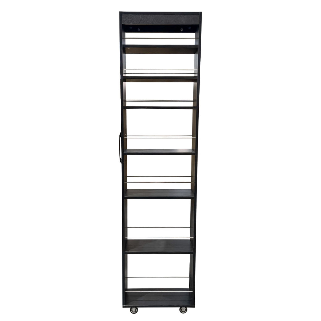 Seven-Tier Rolling Storage Cart for Narrow Kitchen Spaces