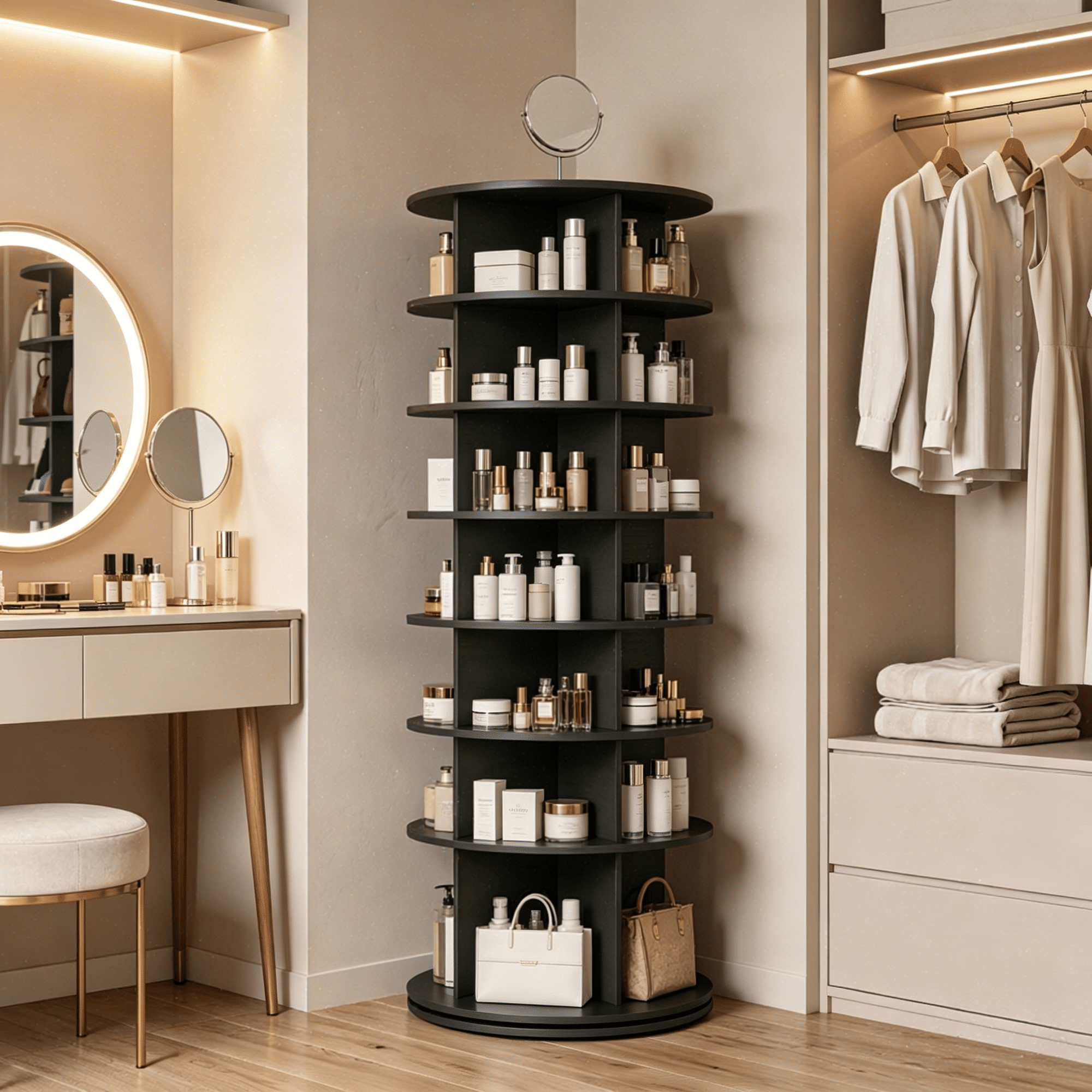 Rotating Shoe Rack Tower for Corner Organization