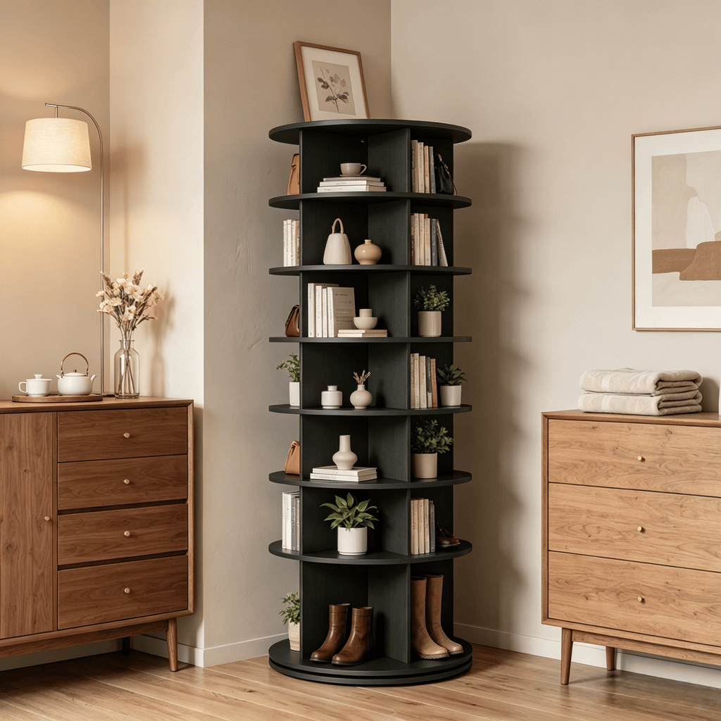 Rotating Shoe Rack Tower for Corner Organization