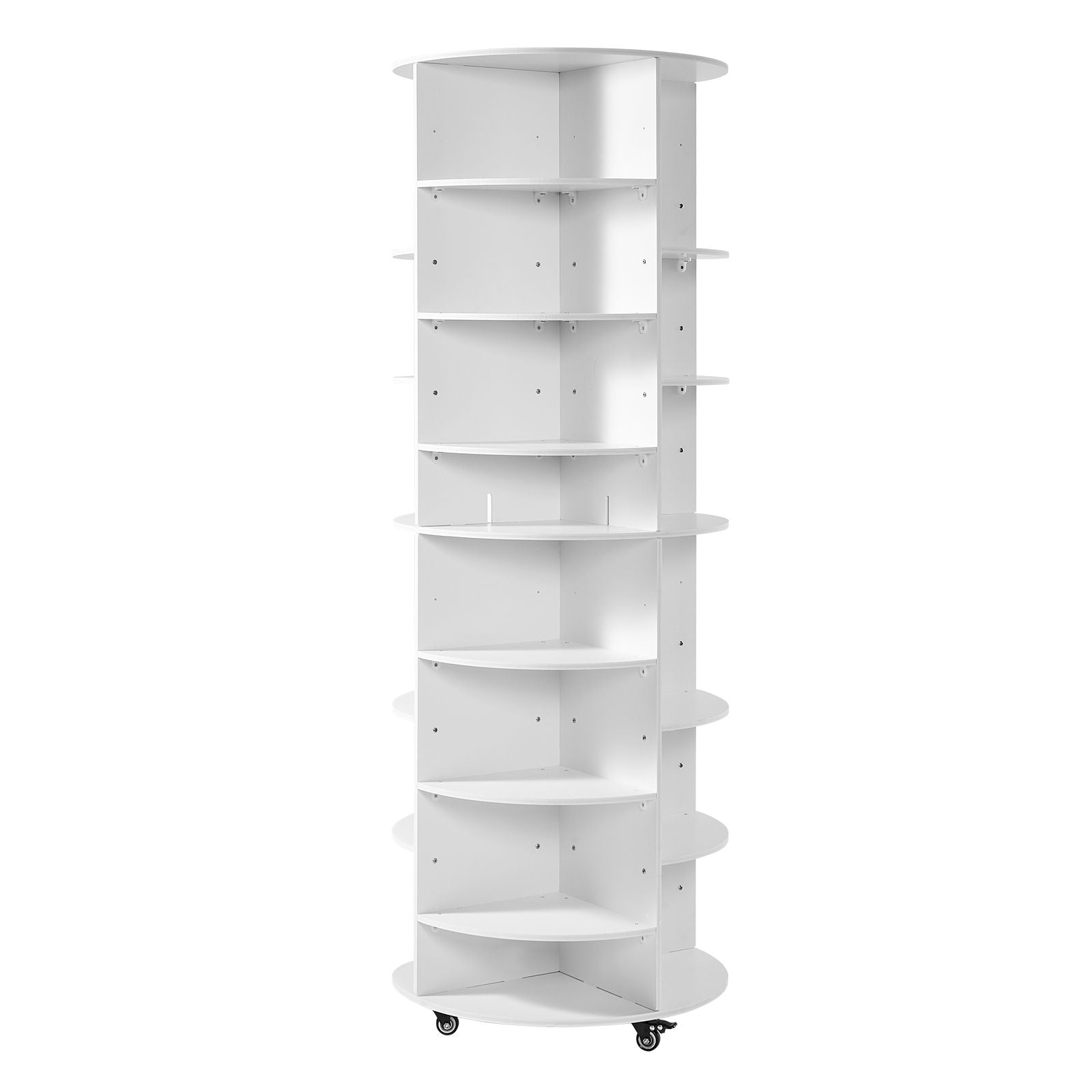 7 Tier Rotating Shoe Rack Tower with Adjustable Shelves, Movable 360° Spinning Carousel Display with
