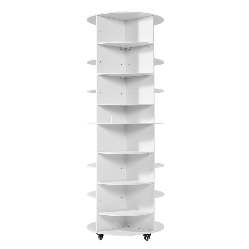 7 Tier Rotating Shoe Rack Tower with Adjustable Shelves, Movable 360° Spinning Carousel Display with