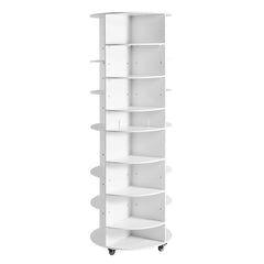 7 Tier Rotating Shoe Rack Tower with Adjustable Shelves, Movable 360° Spinning Carousel Display with