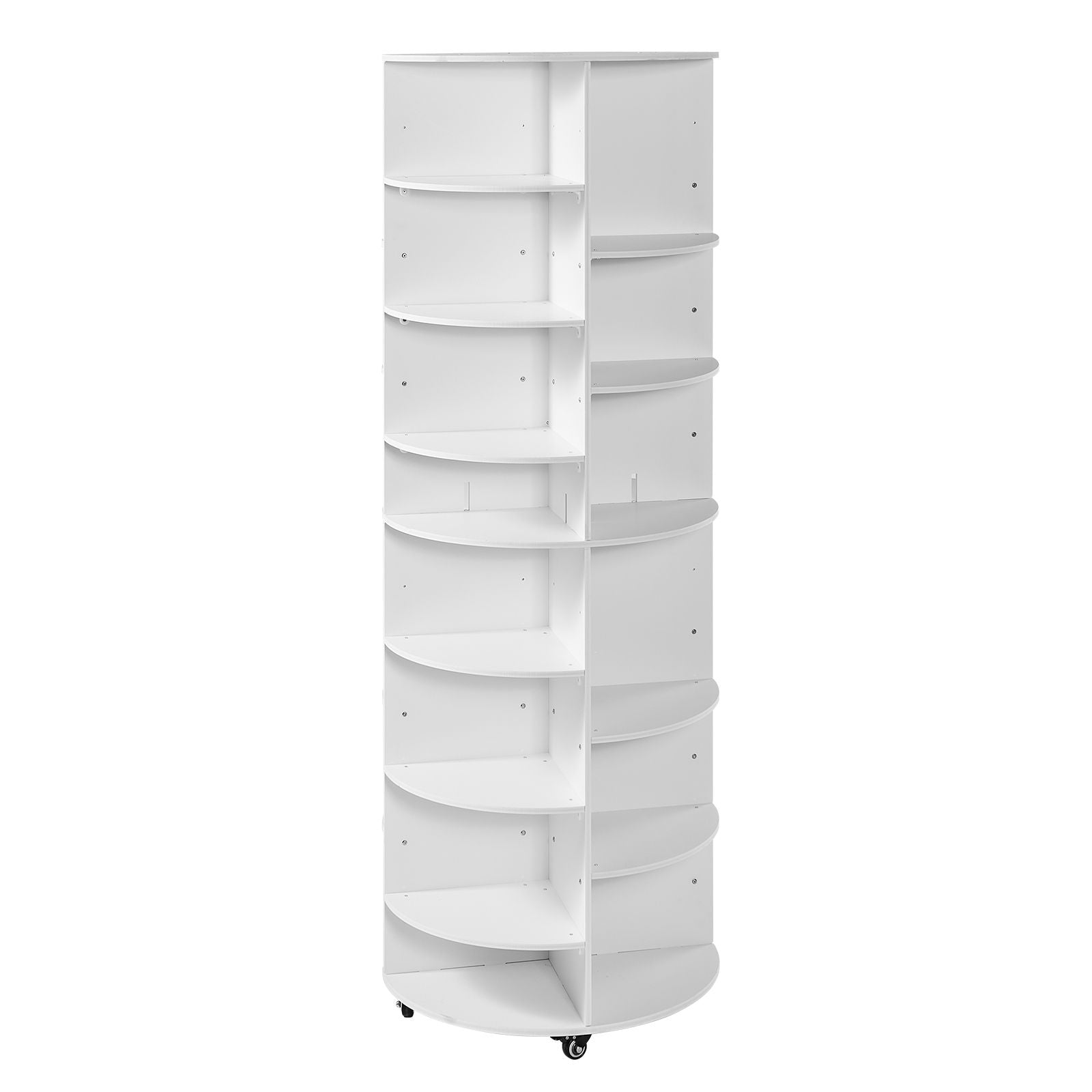 7 Tier Rotating Shoe Rack Tower with Adjustable Shelves, Movable 360° Spinning Carousel Display with
