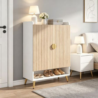Adjustable Shoe Cabinet with Concealed Storage