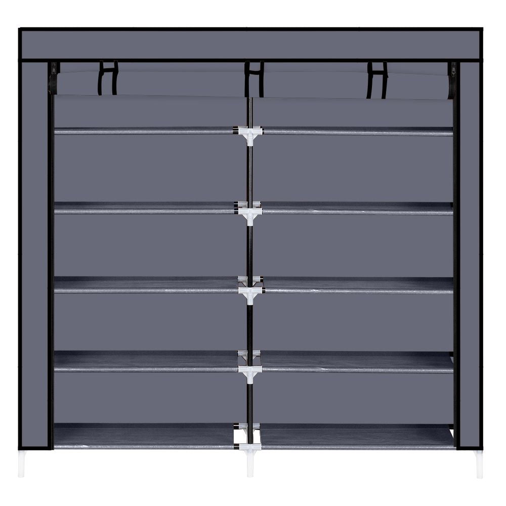 7-Tier Shoe Rack with Zippered Cover for Closet Organization