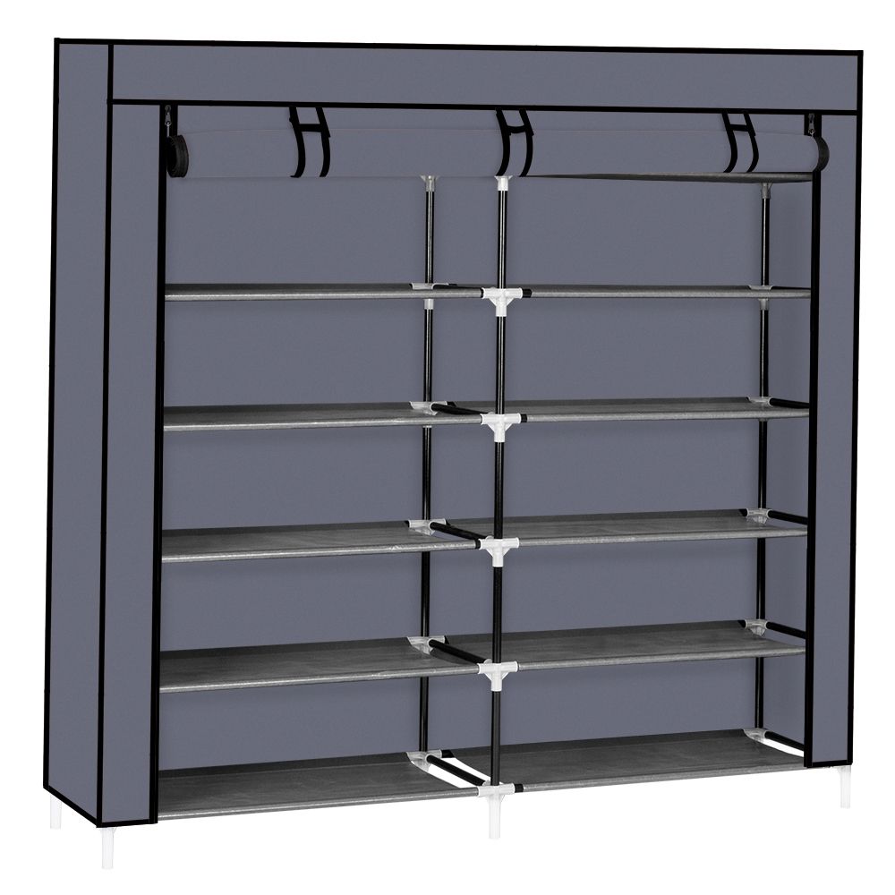 7-Tier Shoe Rack with Zippered Cover for Closet Organization