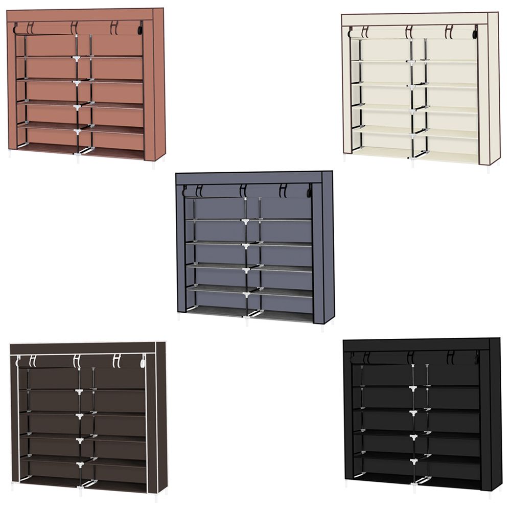 7-Tier Shoe Rack with Zippered Cover for Closet Organization