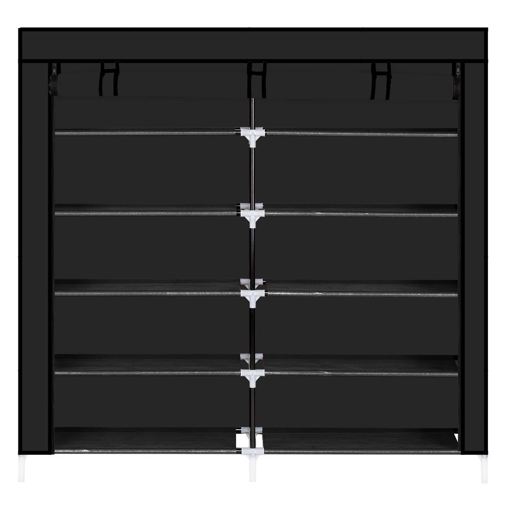 7-Tier Shoe Rack with Zippered Cover for Closet Organization