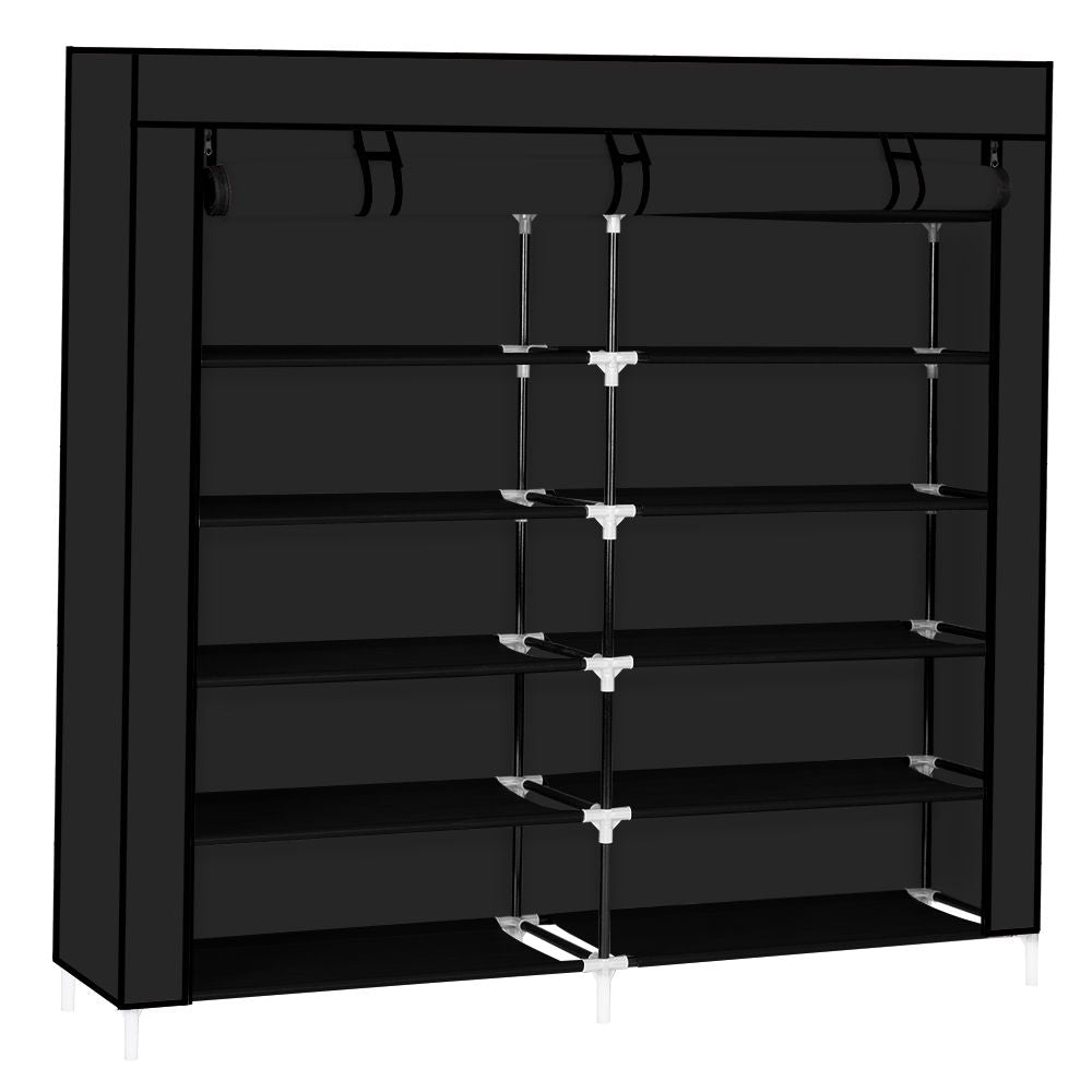 7-Tier Shoe Rack with Zippered Cover for Closet Organization