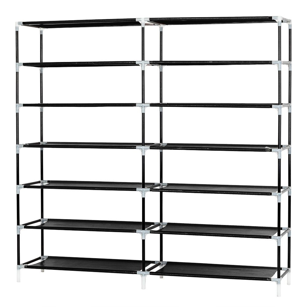 7-Tier Shoe Rack with Zippered Cover for Closet Organization