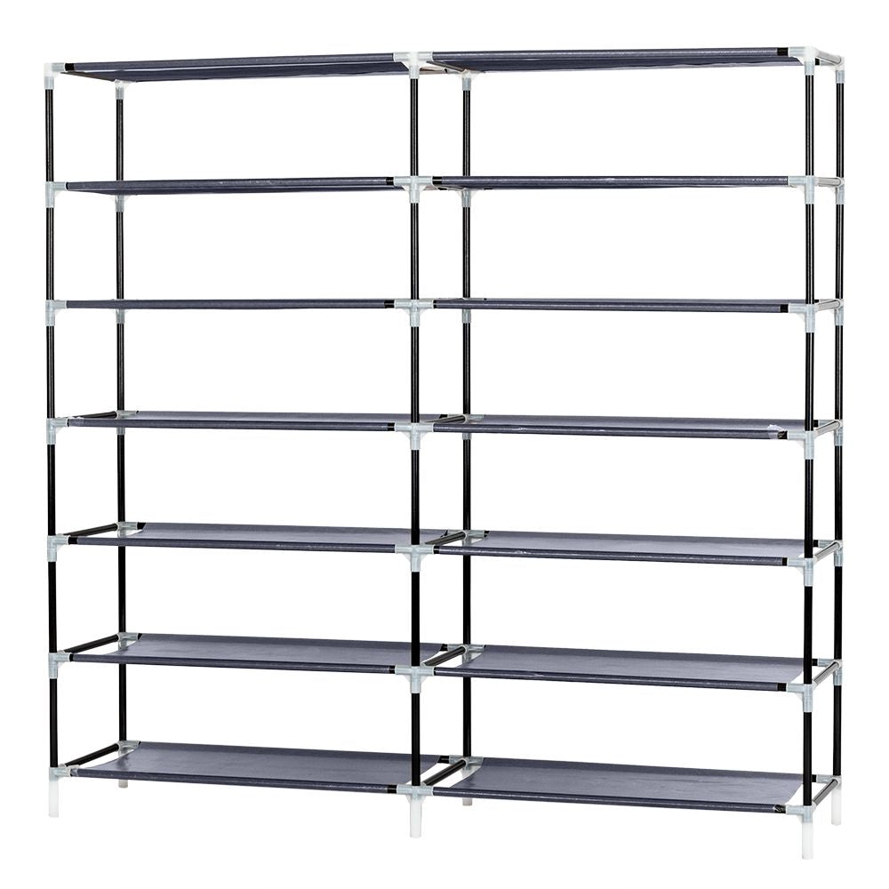 7-Tier Shoe Rack with Zippered Cover for Closet Organization