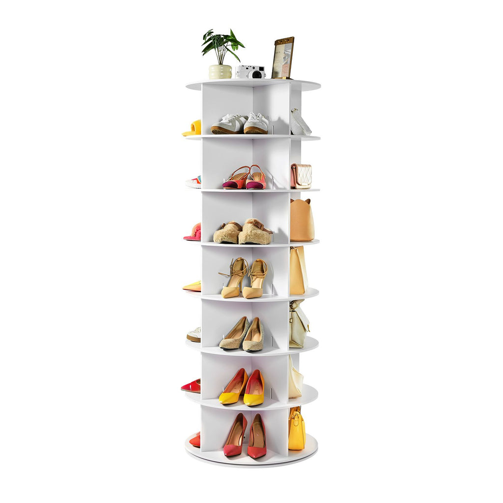 7-Tier Rotating Shoe Rack Tower with 360° Spinning Base