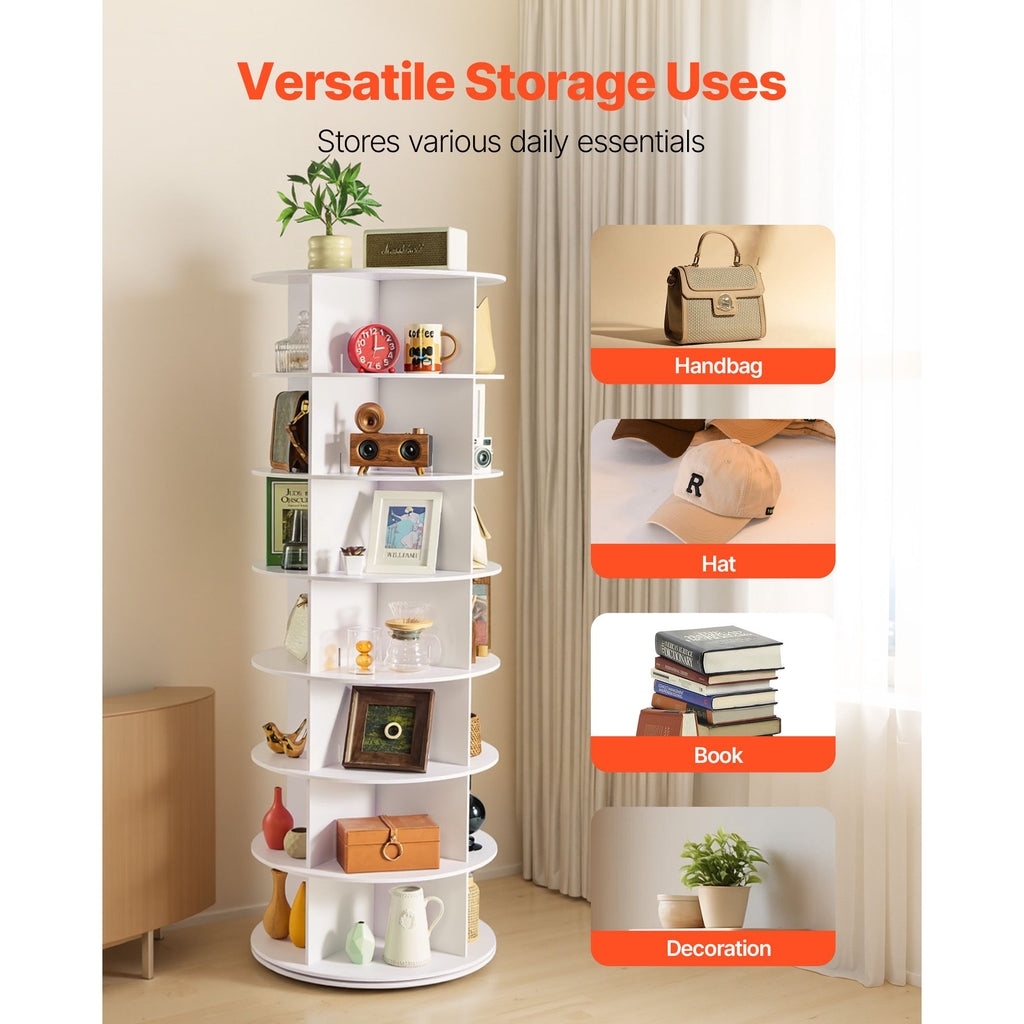 7-Tier Rotating Shoe Rack Tower with 360° Spinning Base