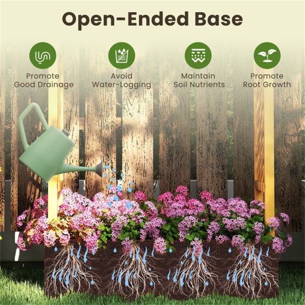 Tall Pine Wood Raised Garden Bed with Trellis & Roof – Open-Ended Base for Climbing Plants