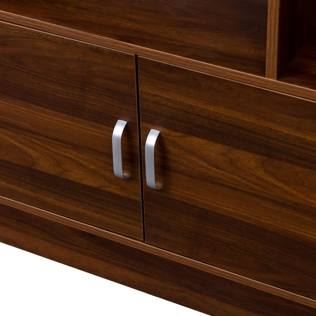 Tall Bookshelf with 10 Cubes and 2-Door Cabinet for Versatile Storage