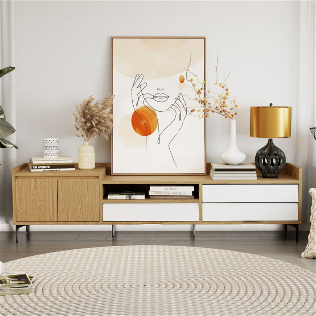 Entertainment Center with Drawers and Cable Management