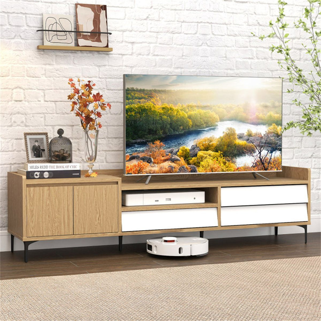 Entertainment Center with Drawers and Cable Management