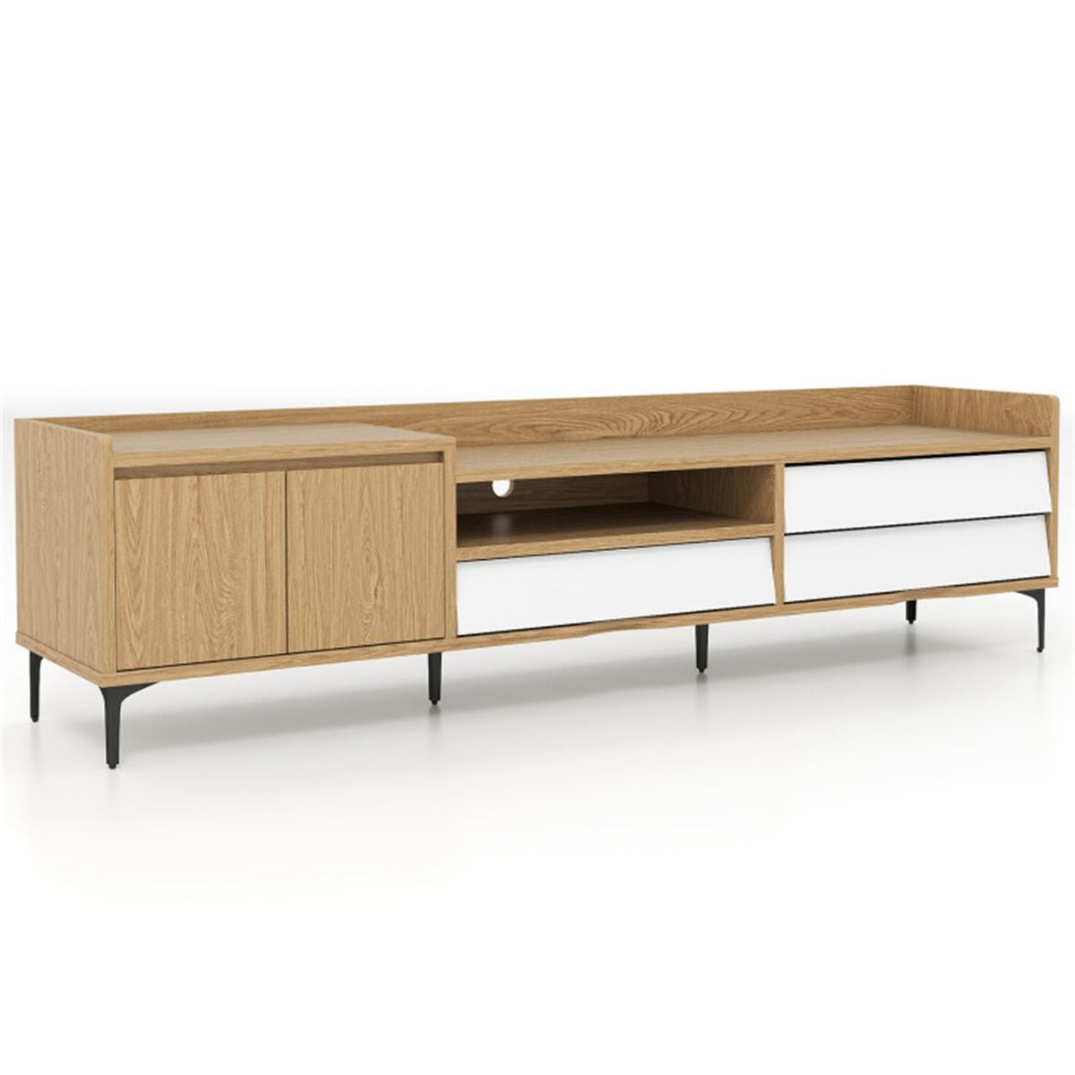 Entertainment Center with Drawers and Cable Management