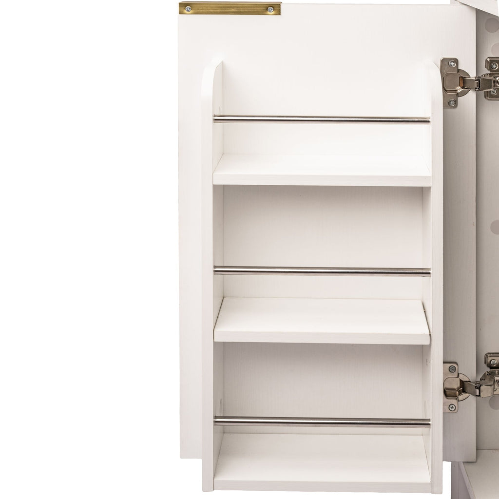 Elegant Fluted Pantry Cabinet with Adjustable Shelves & Glass Door