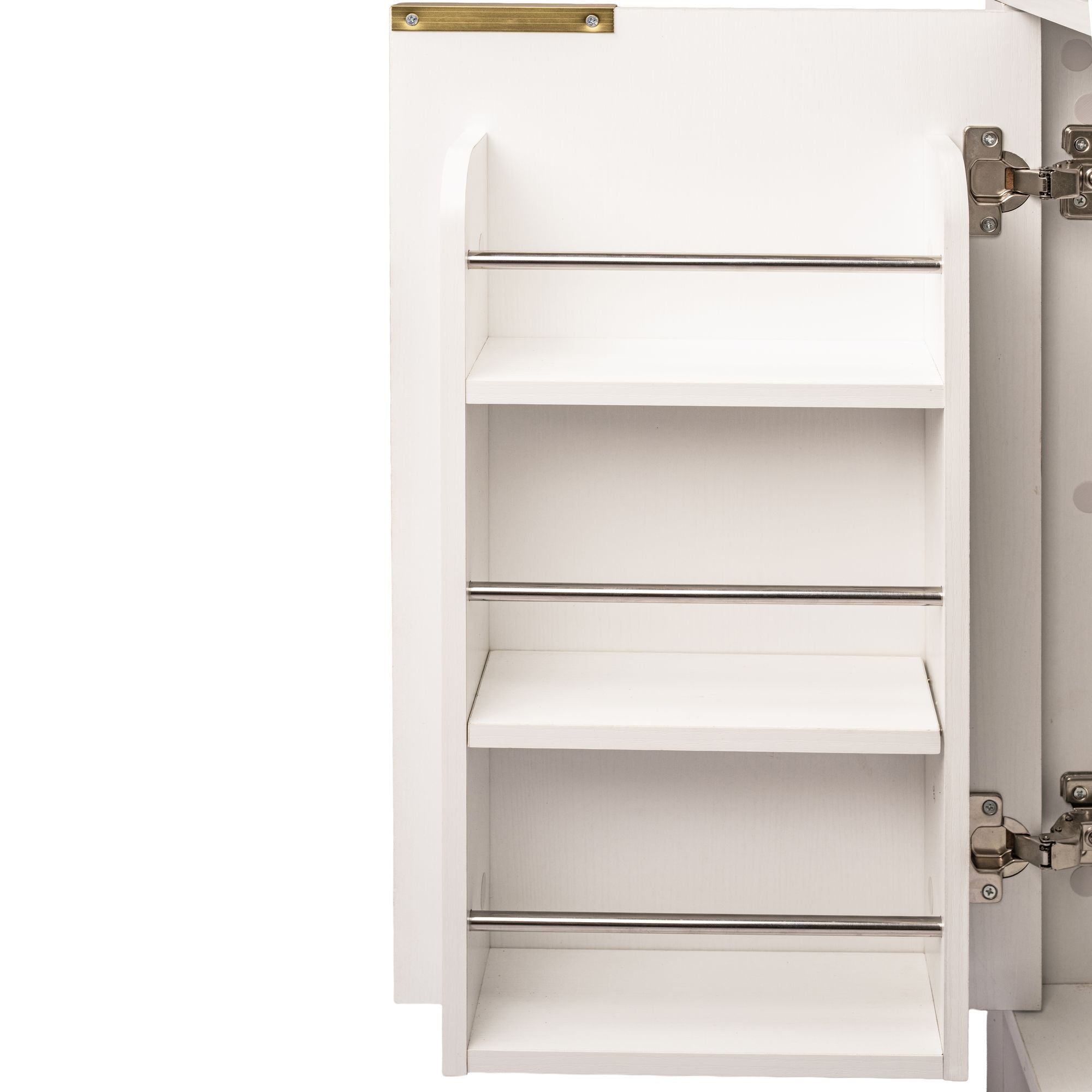 Elegant Fluted Pantry Cabinet with Adjustable Shelves & Glass Door