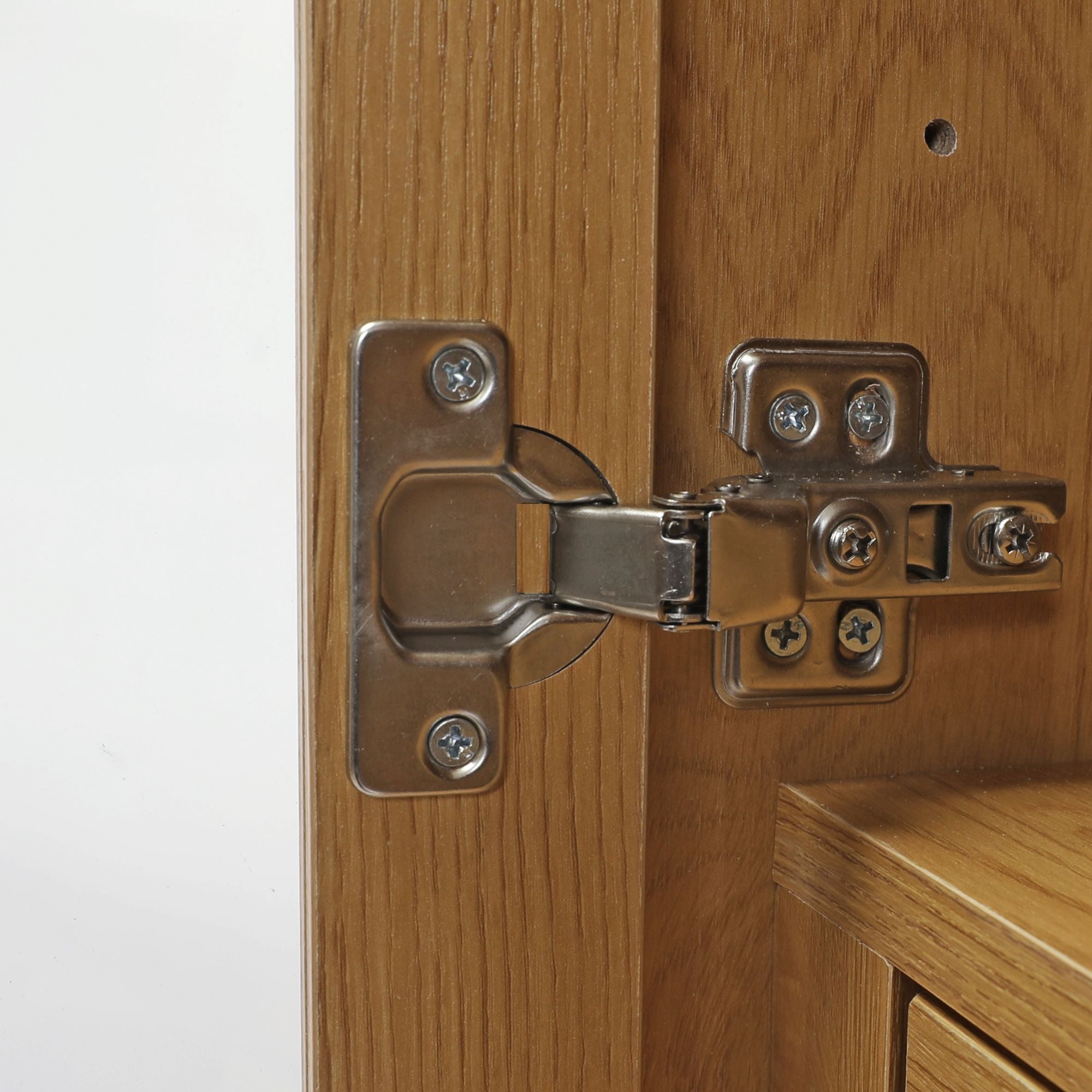 Elegant Fluted Pantry Cabinet with Adjustable Shelves & Glass Door