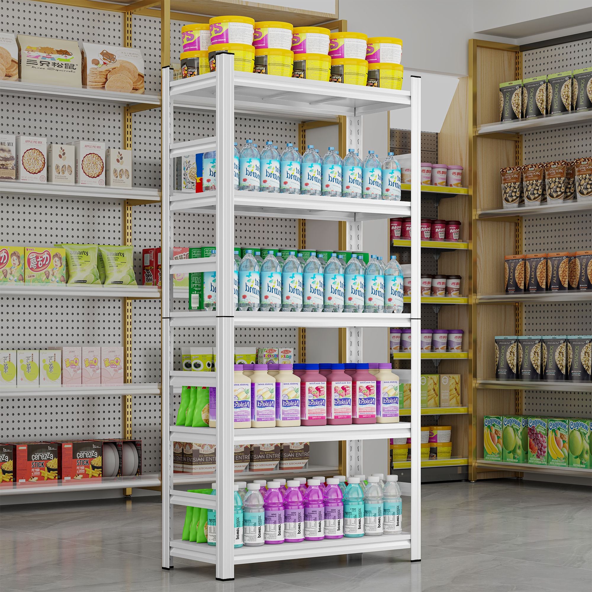 Organize Your Home with an Adjustable Open-Back Shelf Rack