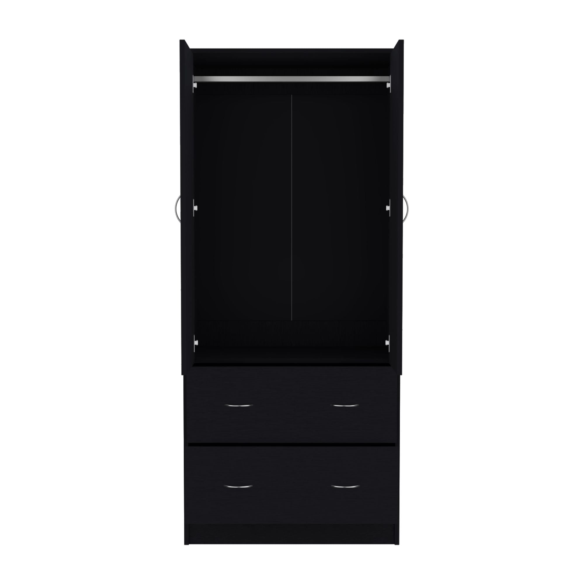 Black Armoire with Flexible Closed Storage