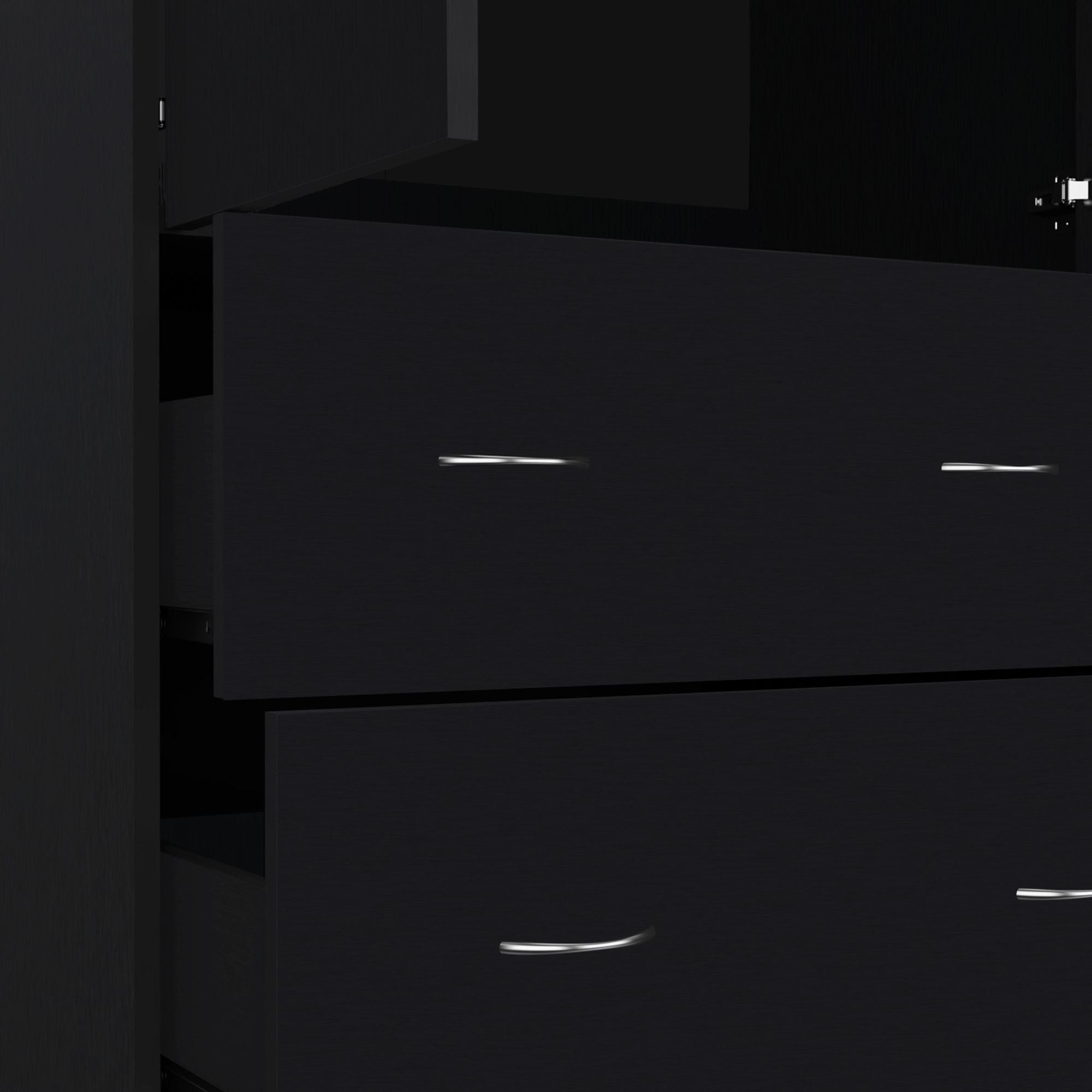 Black Armoire with Flexible Closed Storage