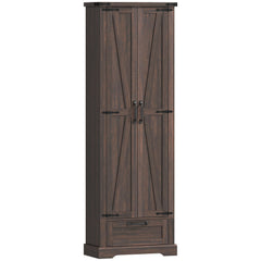 71- Pantry Cabinet with Barn Doors and Adjustable Shelves