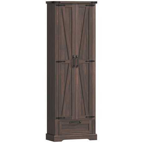 71- Pantry Cabinet with Barn Doors and Adjustable Shelves