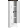 Country Pantry Cabinet with Barn Doors and Drawer