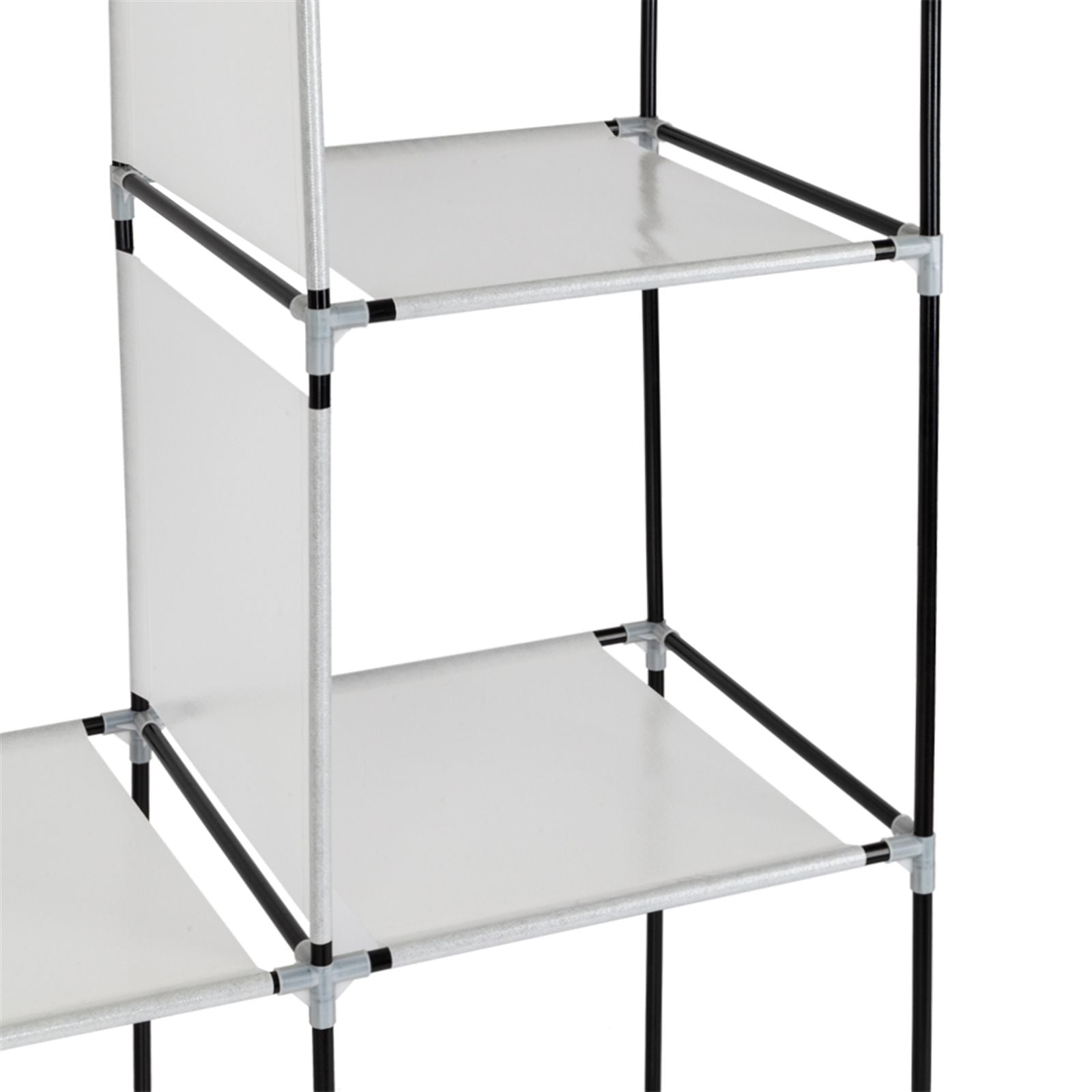 Portable Closet Wardrobe with Hanging Rod and Shelves