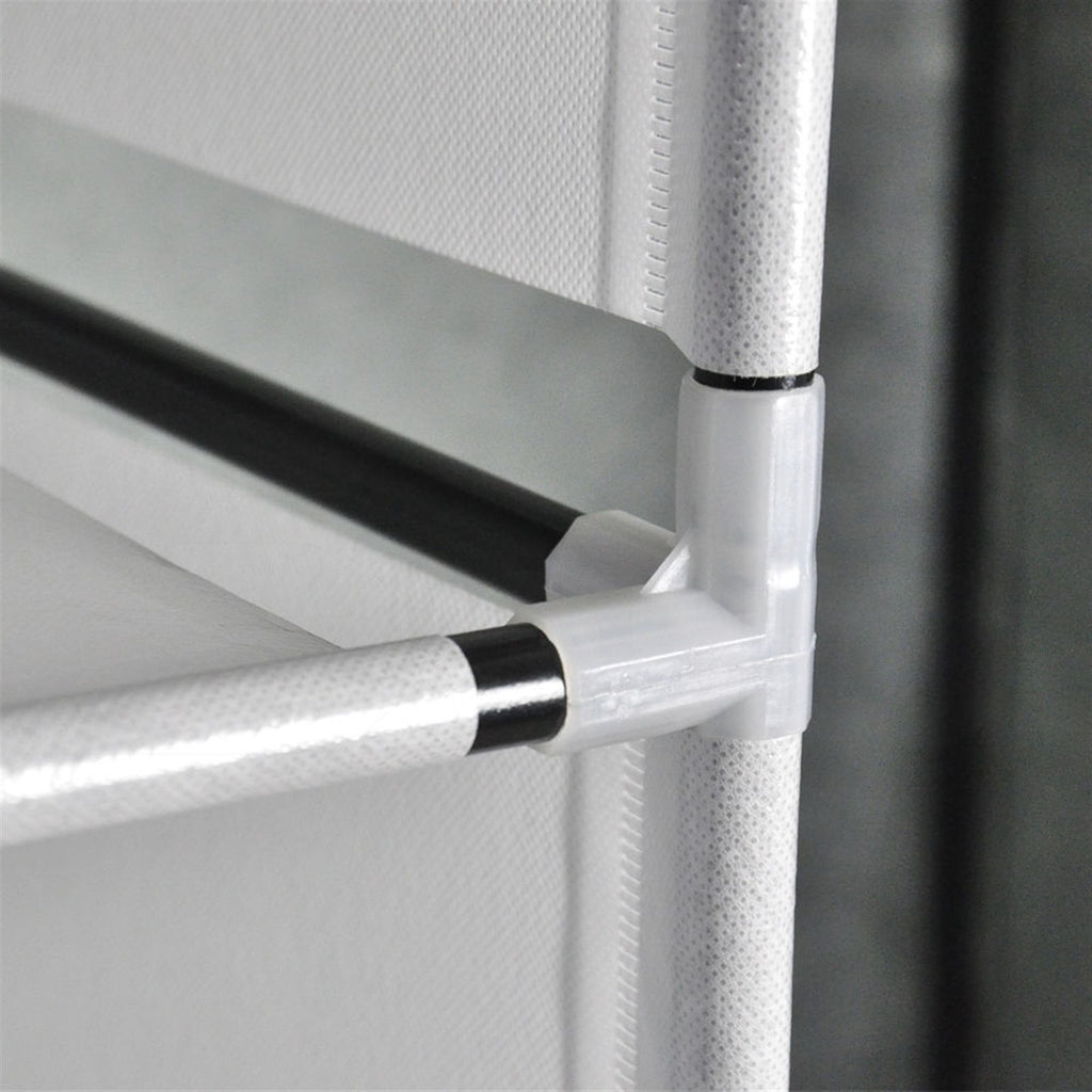 Portable Closet Wardrobe with Zippered Dustproof Cover and Moveable Hanging Rod