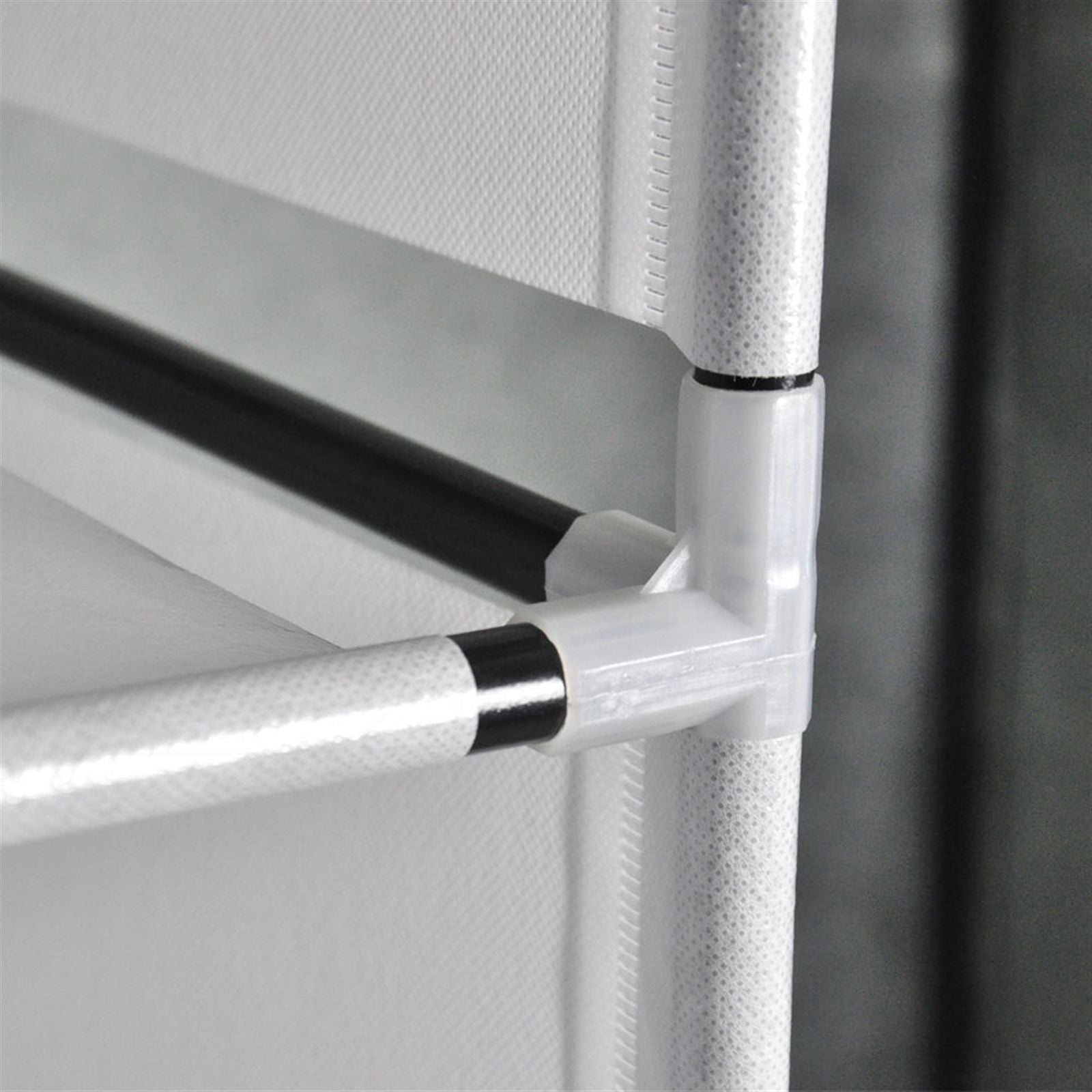 Portable Closet Wardrobe with Zippered Dustproof Cover and Moveable Hanging Rod