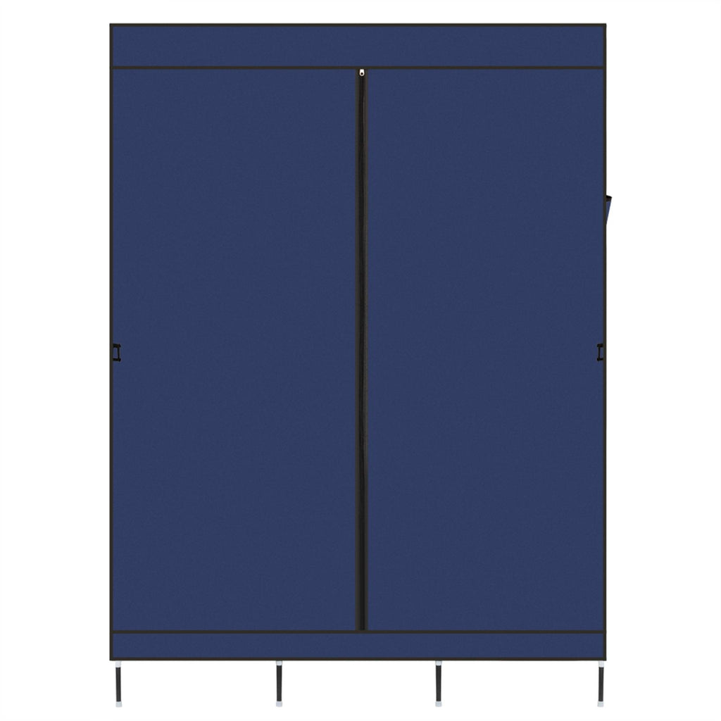 Portable Closet Wardrobe with Zippered Dustproof Cover and Moveable Hanging Rod