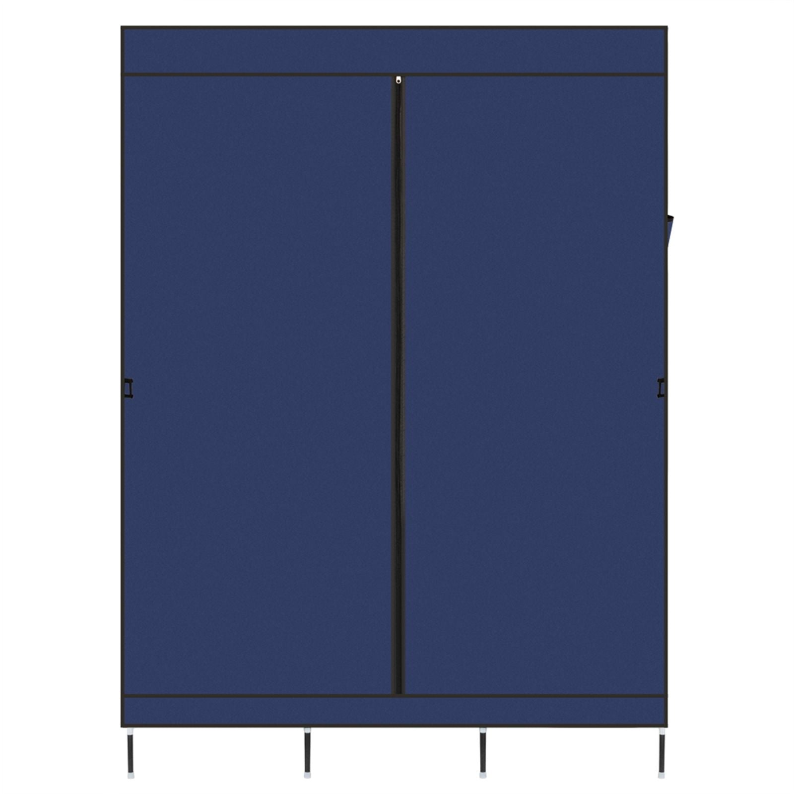 Portable Closet Wardrobe with Zippered Dustproof Cover and Moveable Hanging Rod